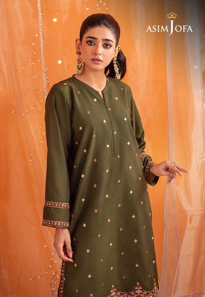 AJTM-04 - 2 PCS EMBROIDERED RAW SILK 2 PCS