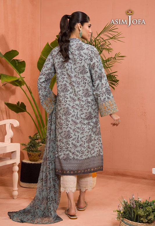 AJGR-08 PRINTED COTTON SILK 2 PCS