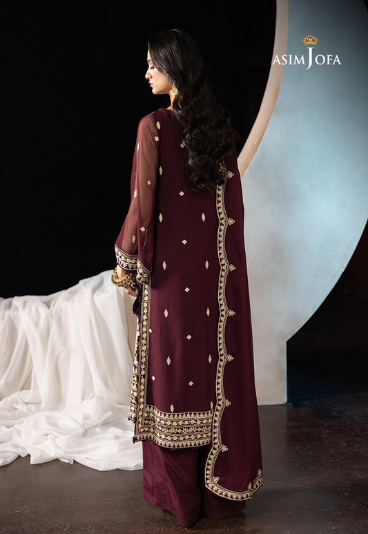 AJLLF-19 Embroidered Chiffon 3 Pcs