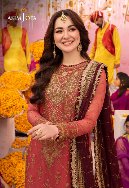 AJDAP-23 EMBROIDERED CHIFFON STITCHED 3 PCS