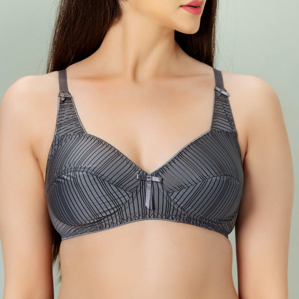 JULLIA Juvena, Soft Nylon Jersey Unpadded Bra, CHARCOAL