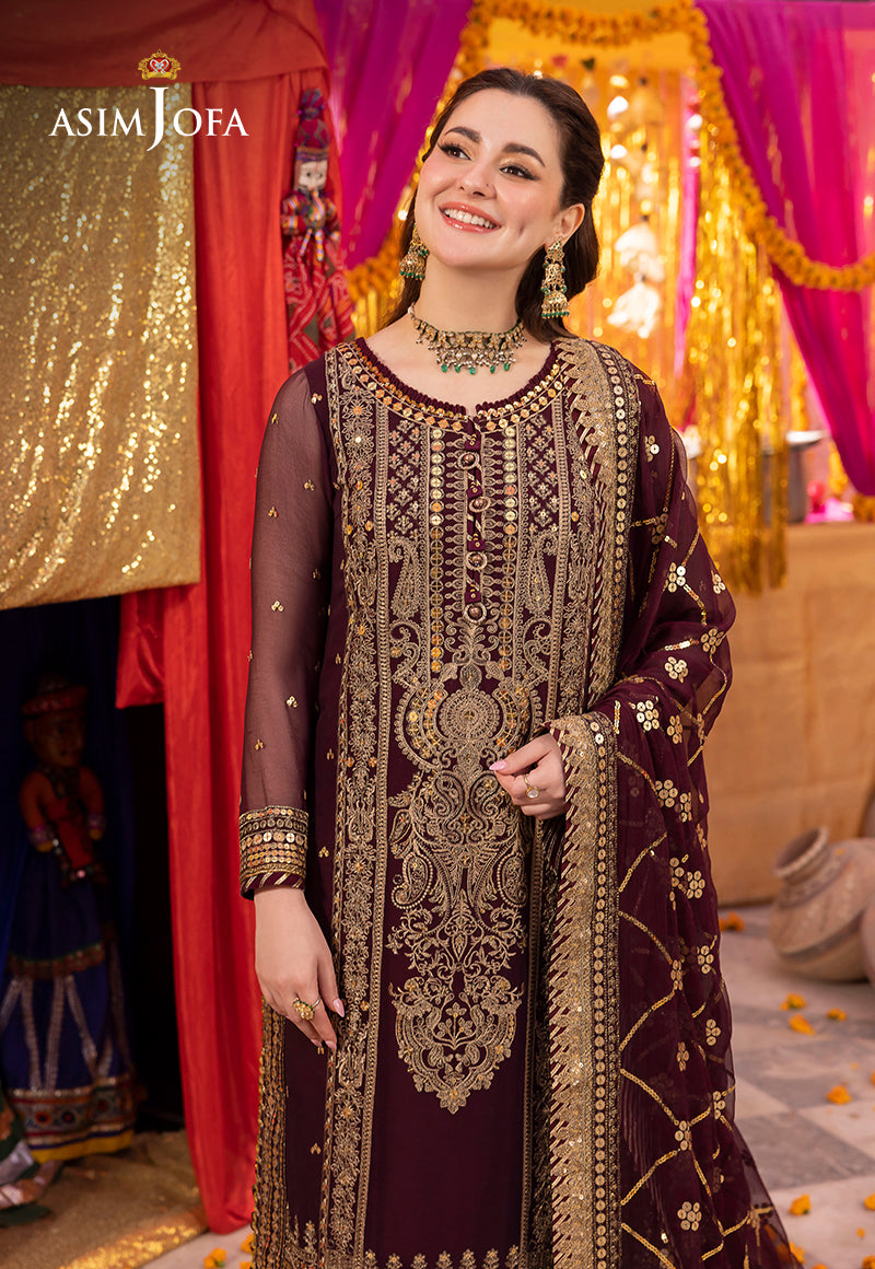 AJDAP-21 EMBROIDERED CHIFFON STITCHED 3 PCS