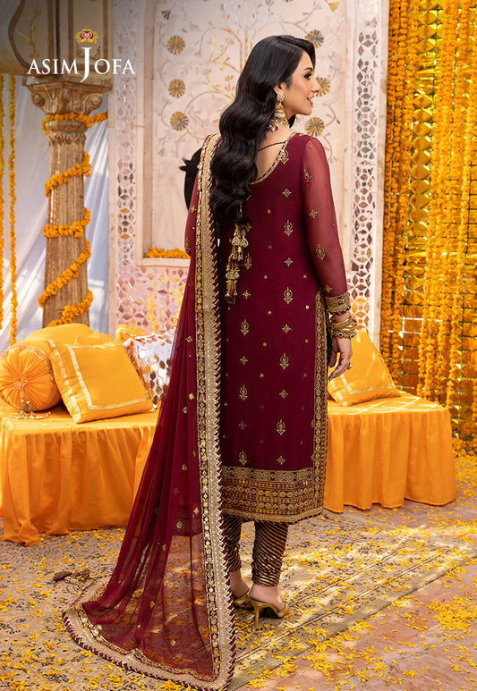 AJDAP-20 EMBROIDERED CHIFFON STITCHED 3 PCS