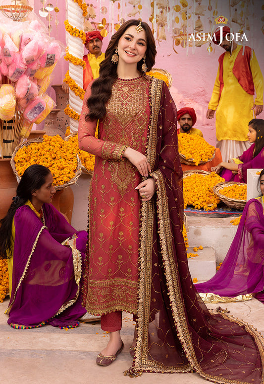 AJDAP-23 EMBROIDERED CHIFFON STITCHED 3 PCS