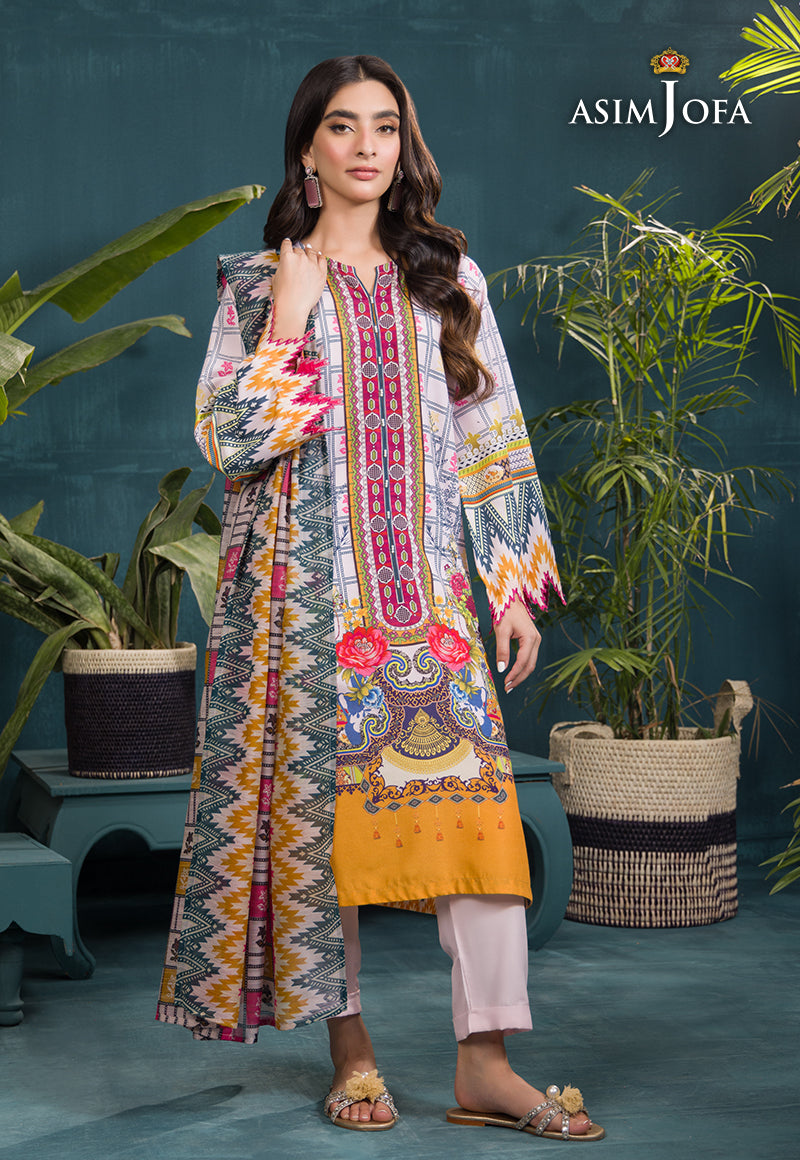 AJGR-10 PRINTED SWISS LAWN 3 PCS