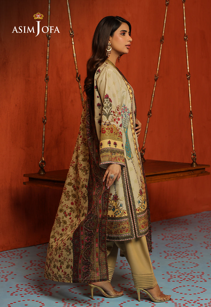 AJTM-16 - 3 PCS EMBROIDERED SWISS LAWN 3 PCS