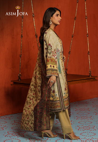 AJTM-16 - 3 PCS EMBROIDERED SWISS LAWN 3 PCS