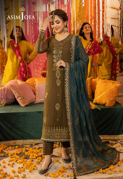 AJDAP-16 EMBROIDERED CHIFFON STITCHED 3 PCS