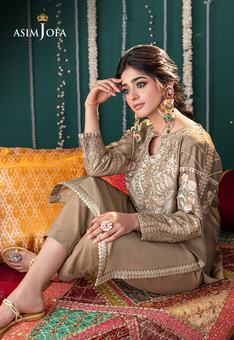AJTM-20 - 2 PCS EMBROIDERED LUREX KHANTHA STRIPER 2 PCS
