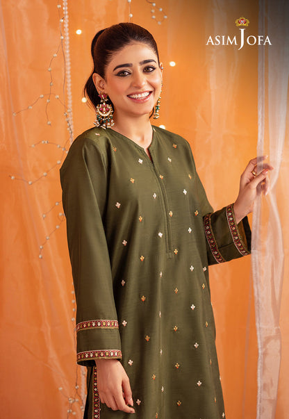 AJTM-04 - 2 PCS EMBROIDERED RAW SILK 2 PCS