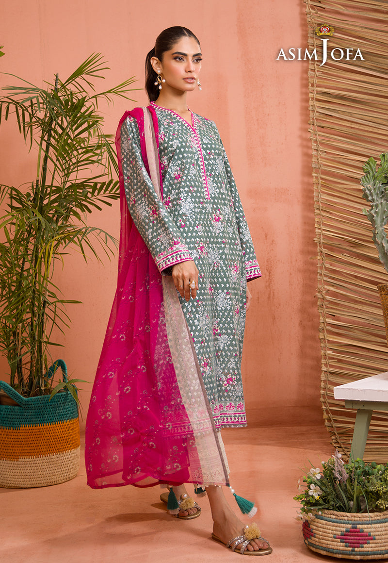 AJGR-07 PRINTED COTTON SILK 2 PCS