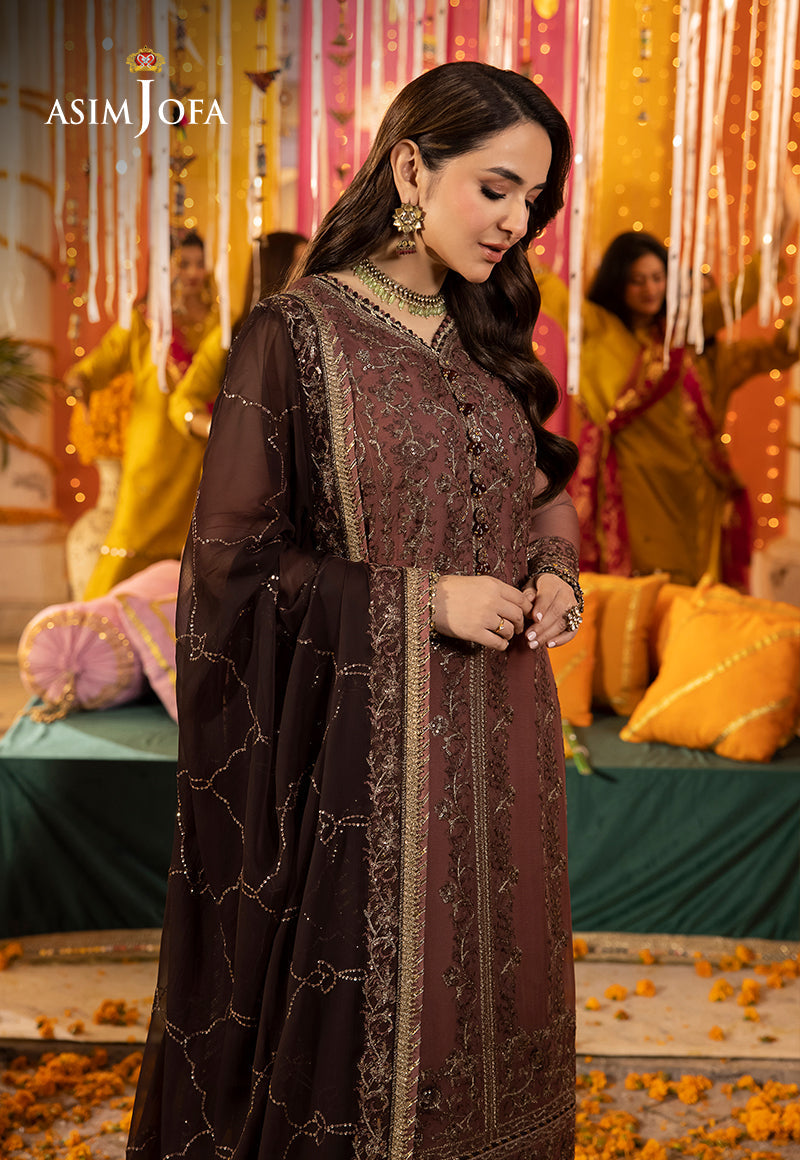 AJDAP-14 EMBROIDERED CHIFFON STITCHED 3 PCS