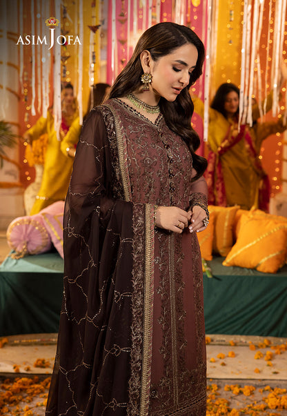 AJDAP-14 EMBROIDERED CHIFFON STITCHED 3 PCS