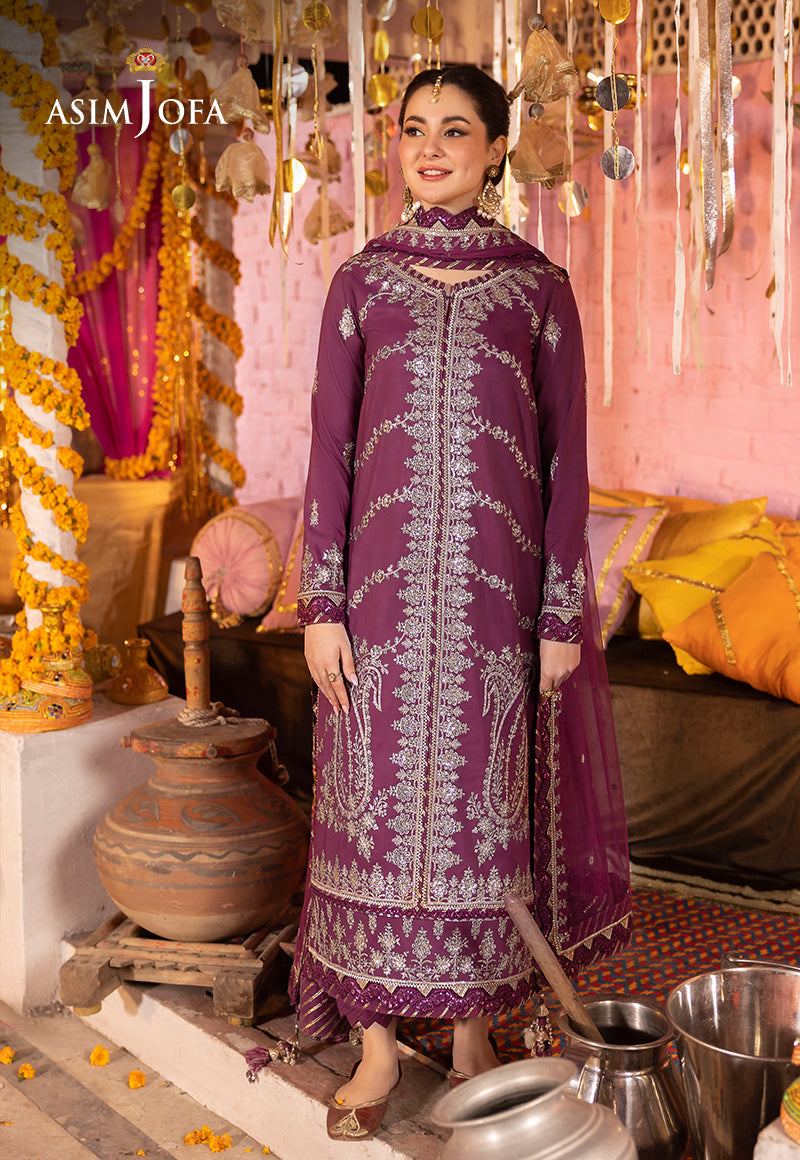 AJDA-18 EMBROIDERED LAWN SILK 3 PCS