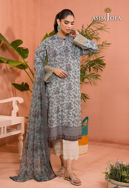 AJGR-08 PRINTED COTTON SILK 2 PCS