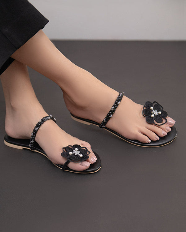 FLORA Flower Pearl Flats_pink