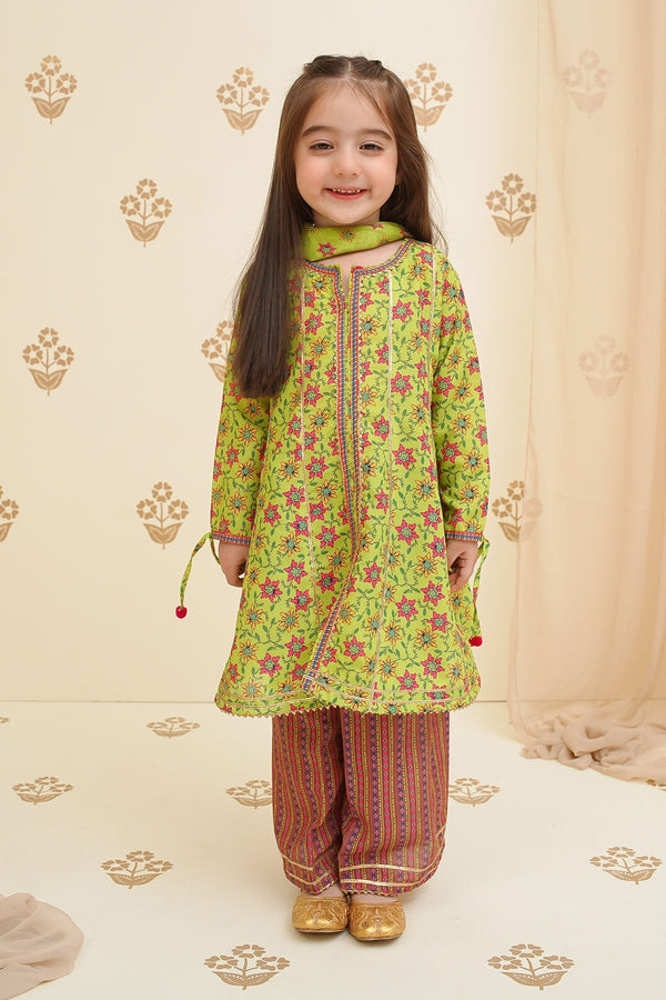 Ochre Clothing Toddlers Eastern Swiss Lawn Digital Printed 3 Pc Suit