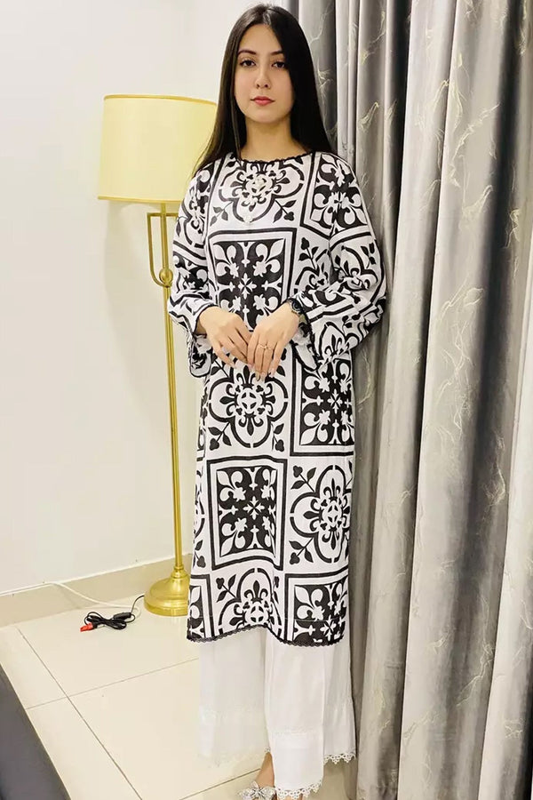 Urban Cut Cotton Block Printed Kurta Elegant & Comfortable 1 Piece
