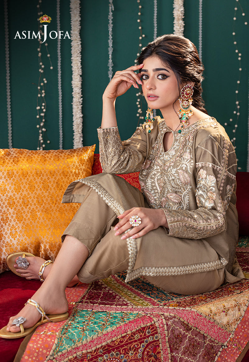 AJTM-20 - 2 PCS EMBROIDERED LUREX KHANTHA STRIPER 2 PCS