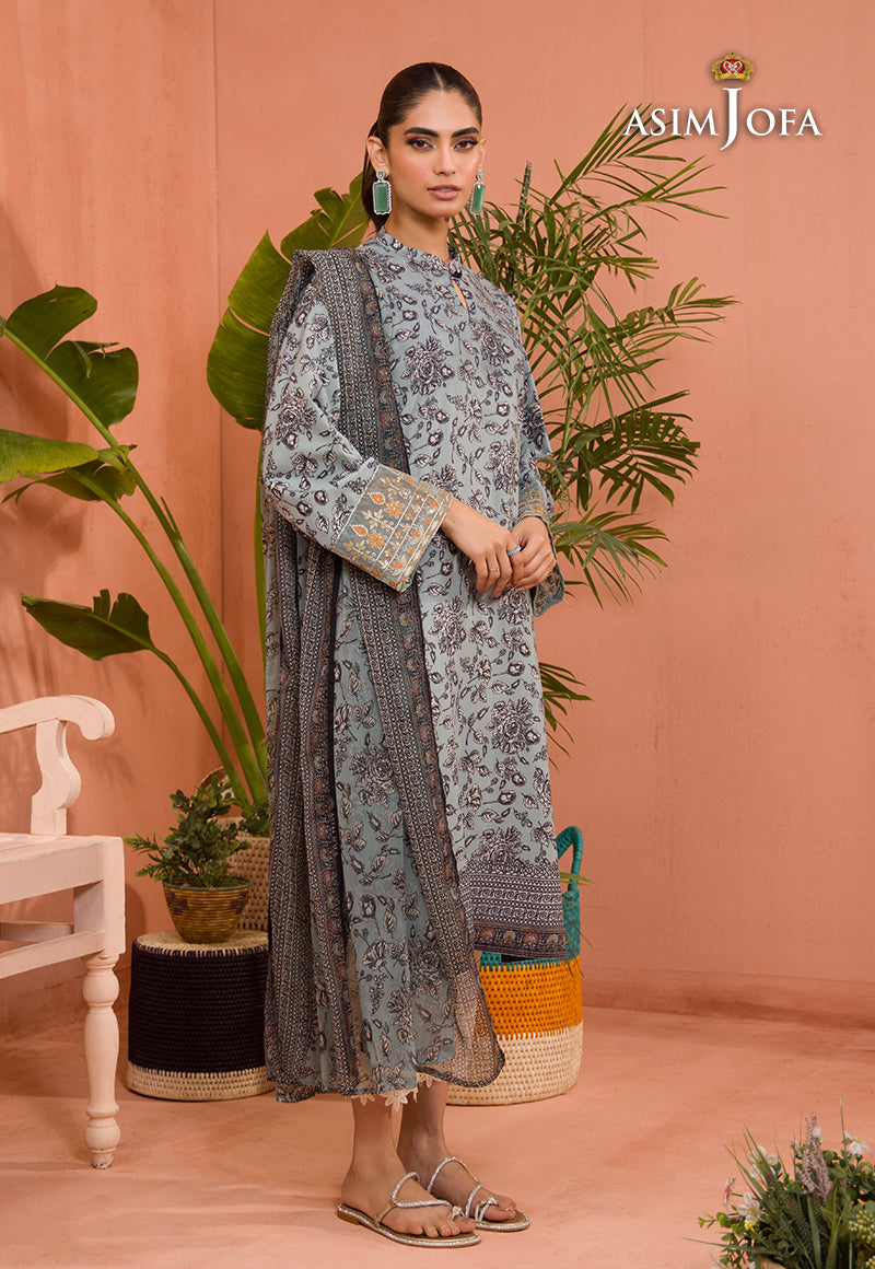 AJGR-08 PRINTED COTTON SILK 2 PCS