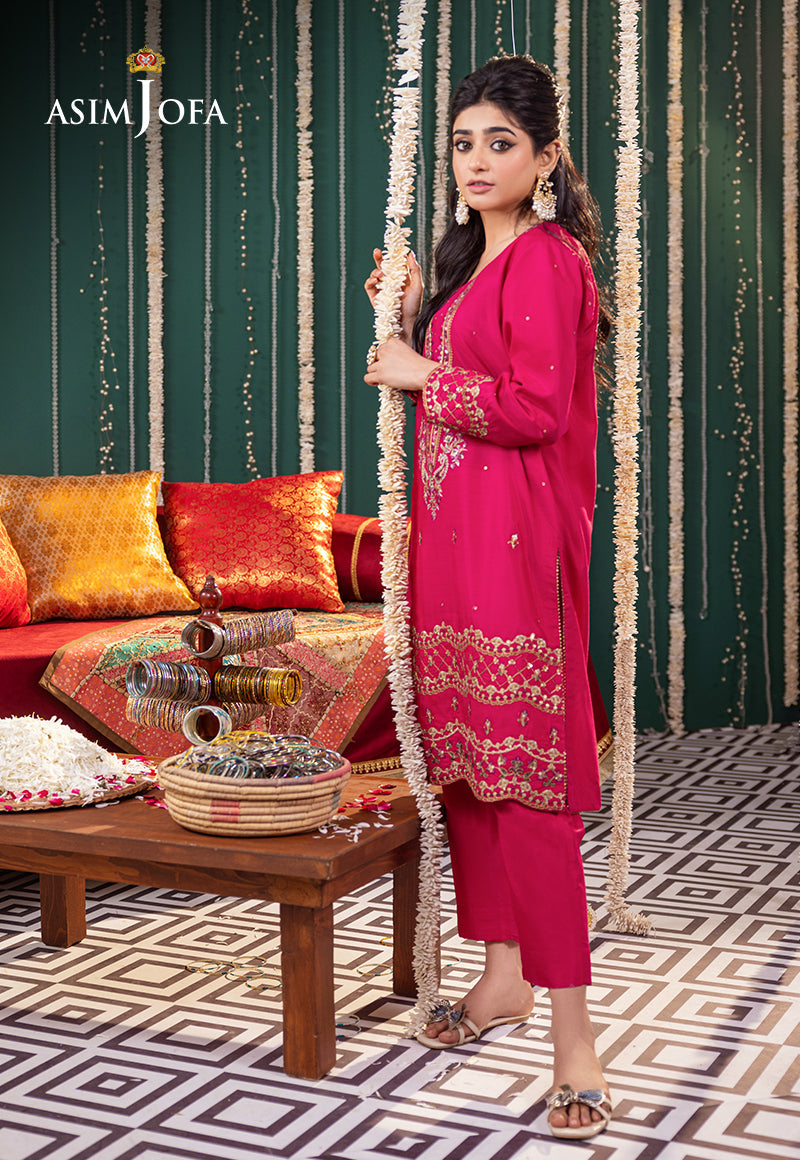 AJTM-03 - 2 PCS EMBROIDERED RAW SILK 2 PCS