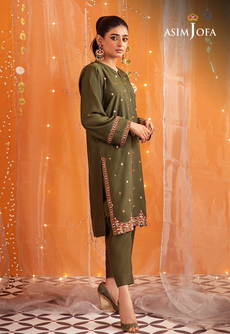 AJTM-04 - 2 PCS EMBROIDERED RAW SILK 2 PCS