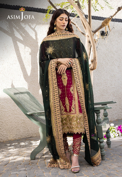 AJJH-10 EMBROIDERED RAW SILK 3 PCS