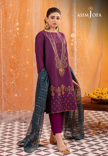 AJTM-12 - 3 PCS EMBROIDERED COTTON NET 3 PCS
