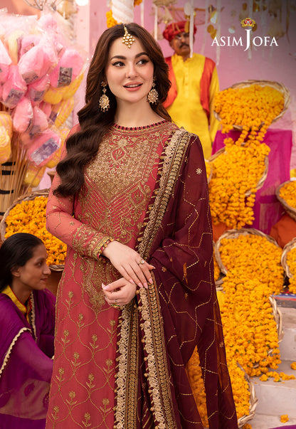 AJDAP-23 EMBROIDERED CHIFFON STITCHED 3 PCS