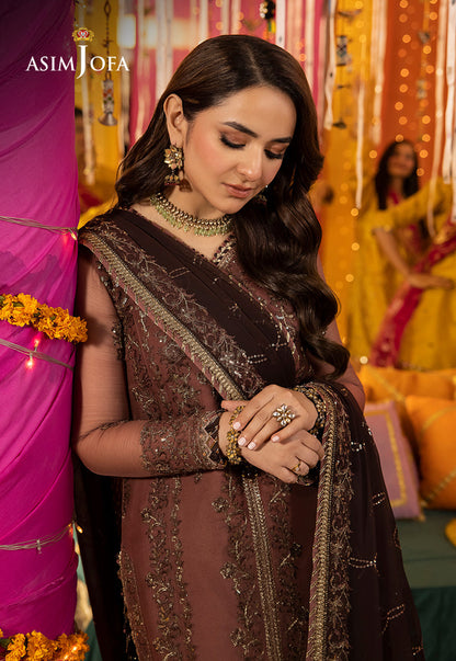 AJDAP-14 EMBROIDERED CHIFFON STITCHED 3 PCS