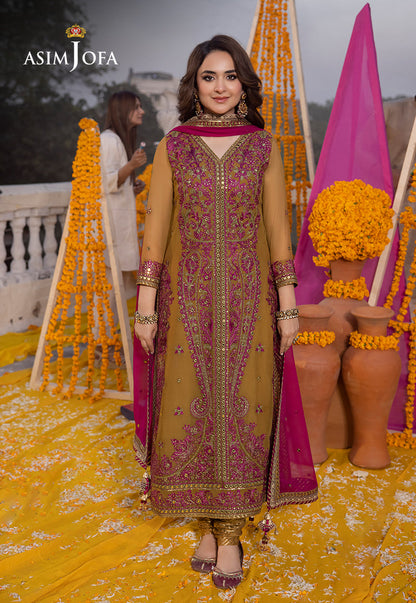 AJDAP-22 EMBROIDERED CHIFFON STITCHED 3 PCS