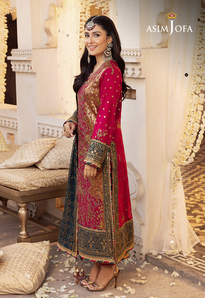 AJSH-19 EMBROIDERED RAW SILK 3 PCS