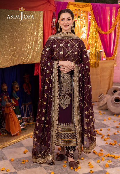 AJDAP-21 EMBROIDERED CHIFFON STITCHED 3 PCS