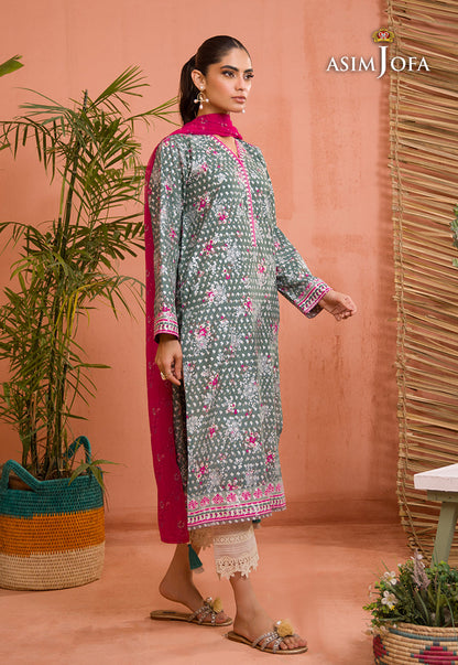 AJGR-07 PRINTED COTTON SILK 2 PCS