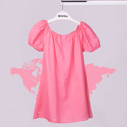 Girl Pink Big Bow Long Shirt