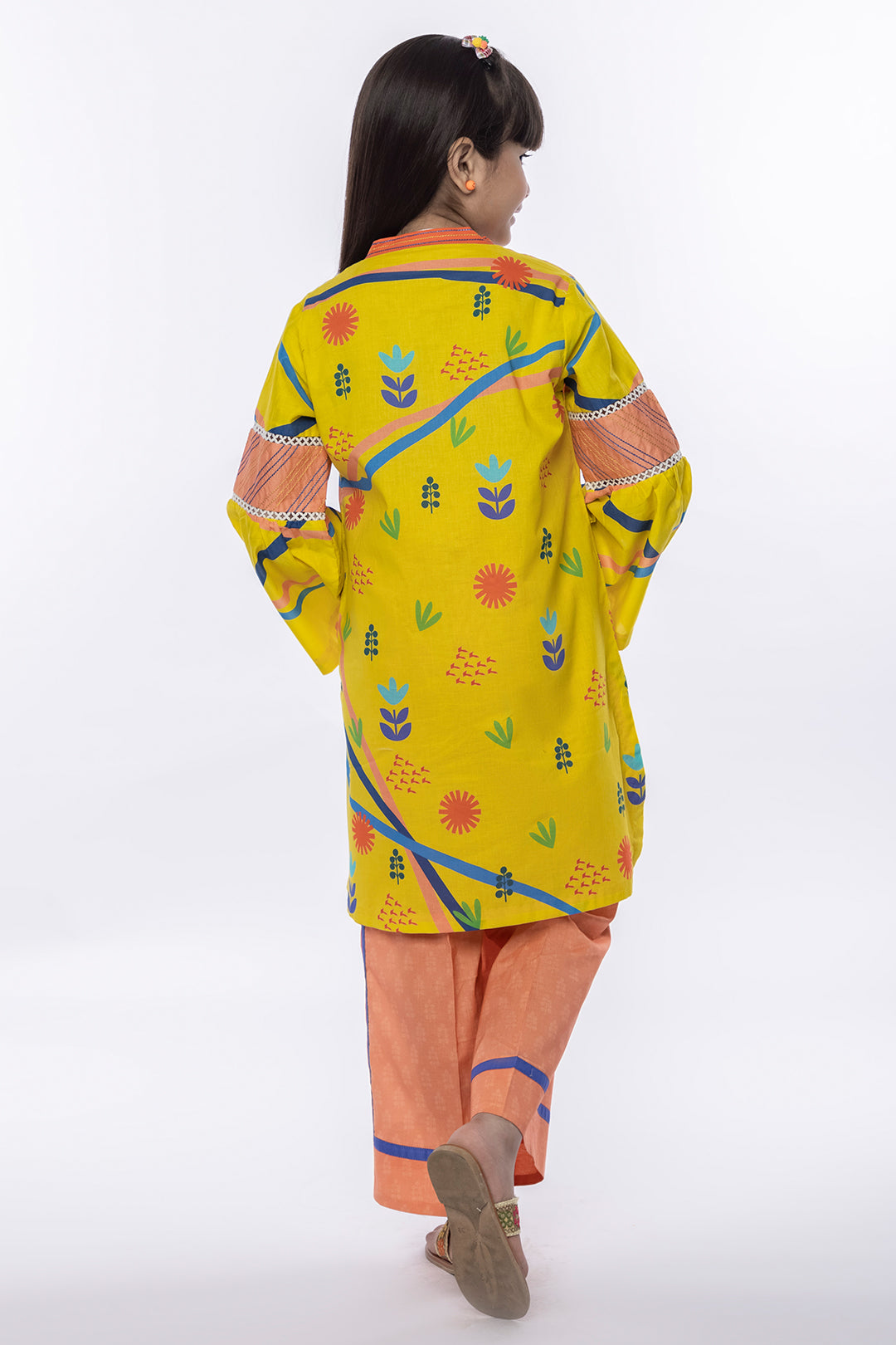 2Pcs Printed Lawn Suit DK-Yellow SKU: MAC-014