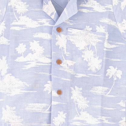 Baby Boy 2 Piece Safari Suit Blue Beach Print