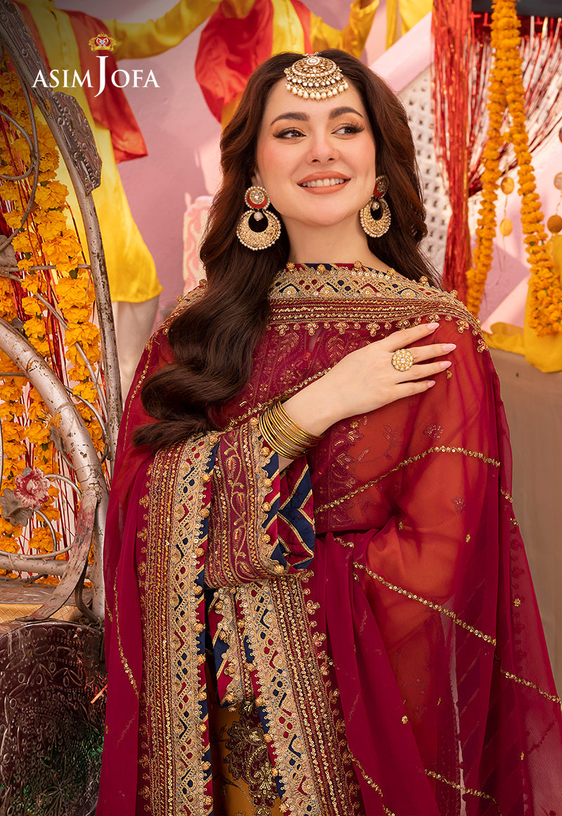 AJDA-25 EMBROIDERED LAWN SILK 3 PCS