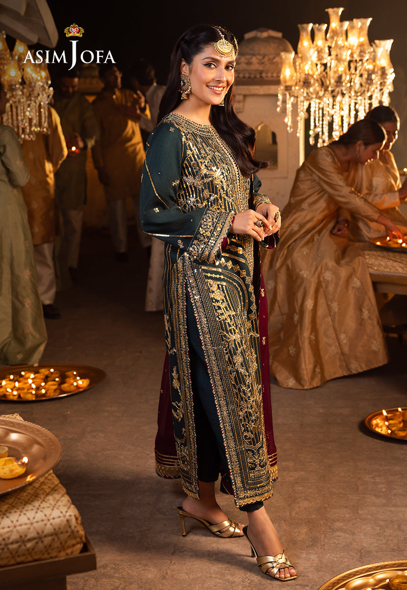 AJSH-20 EMBROIDERED RAW SILK 3 PCS