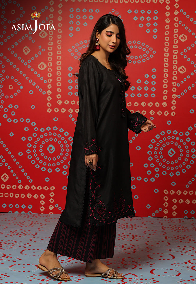 AJTM-05 - 2 PCS EMBROIDERED RAW SILK 2 PCS