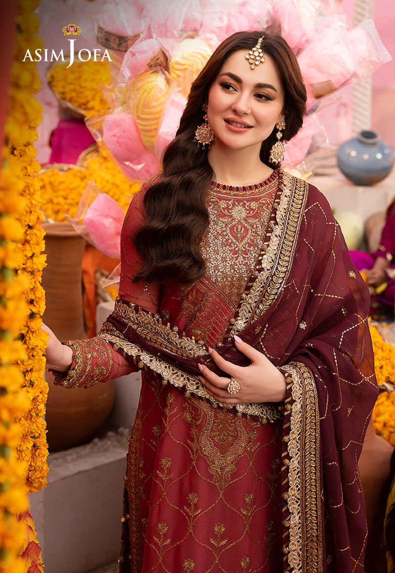AJDAP-23 EMBROIDERED CHIFFON STITCHED 3 PCS