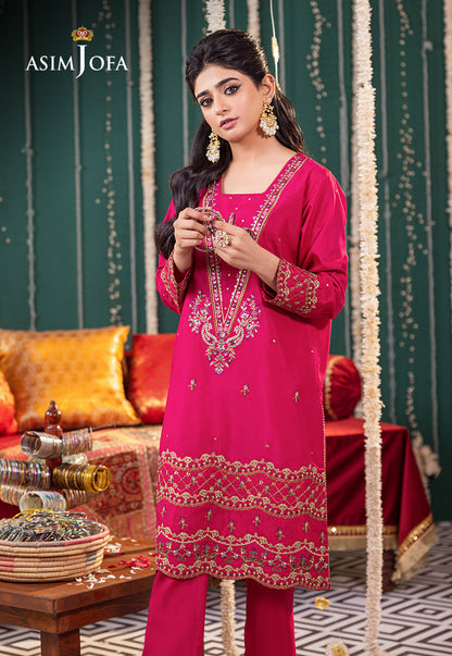 AJTM-03 - 2 PCS EMBROIDERED RAW SILK 2 PCS