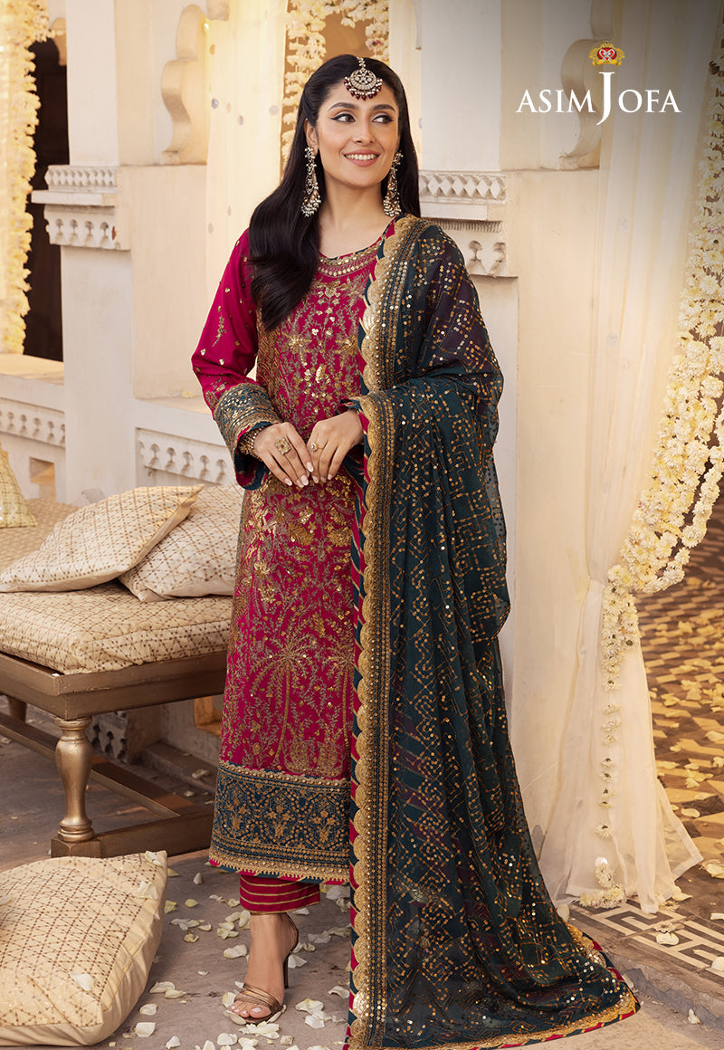 AJSH-19 EMBROIDERED RAW SILK 3 PCS