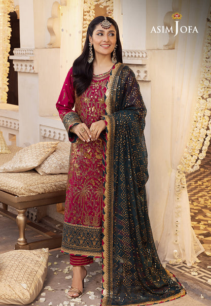 AJSH-19 EMBROIDERED RAW SILK 3 PCS