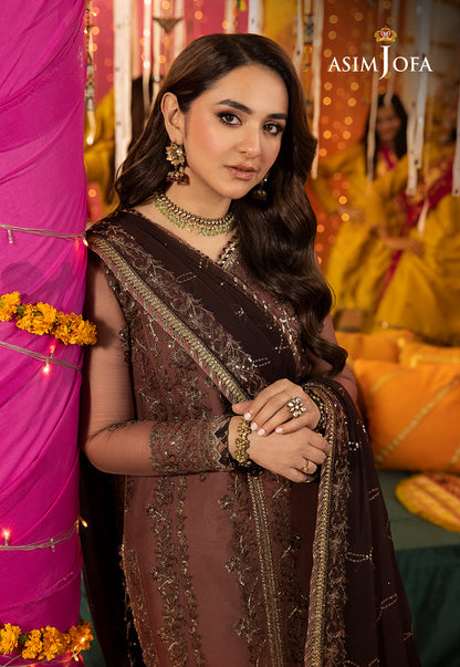 AJDAP-14 EMBROIDERED CHIFFON STITCHED 3 PCS