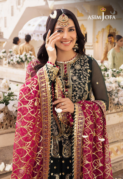 AJSHP-11 EMBROIDERED RAW SILK STITCHED 3 PCS