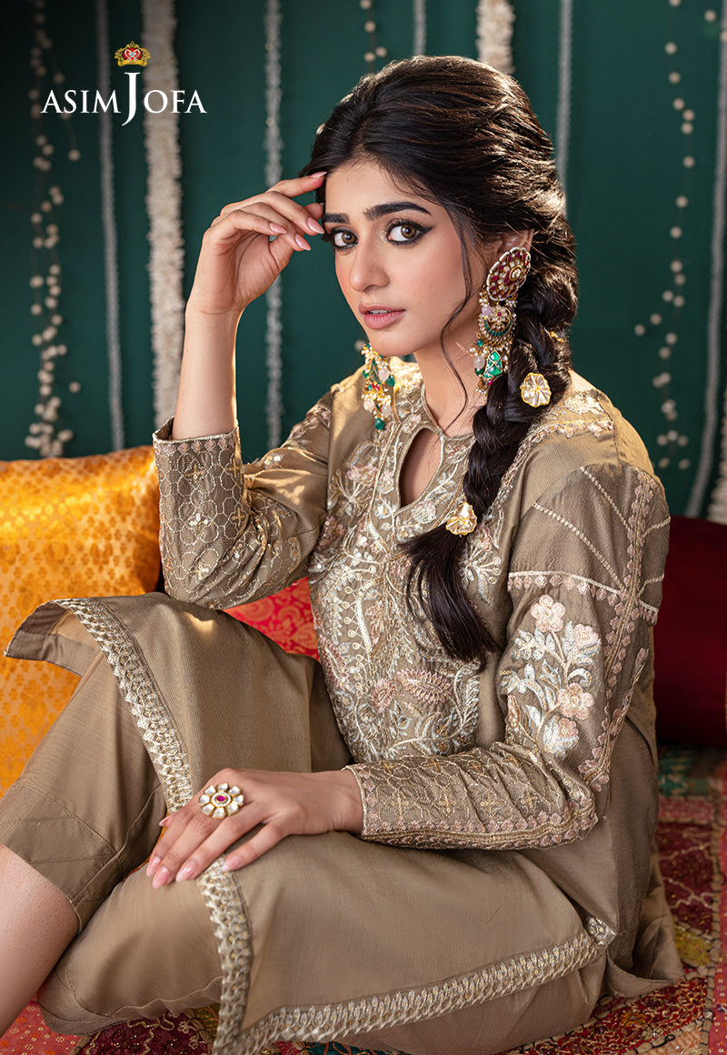 AJTM-20 - 2 PCS EMBROIDERED LUREX KHANTHA STRIPER 2 PCS