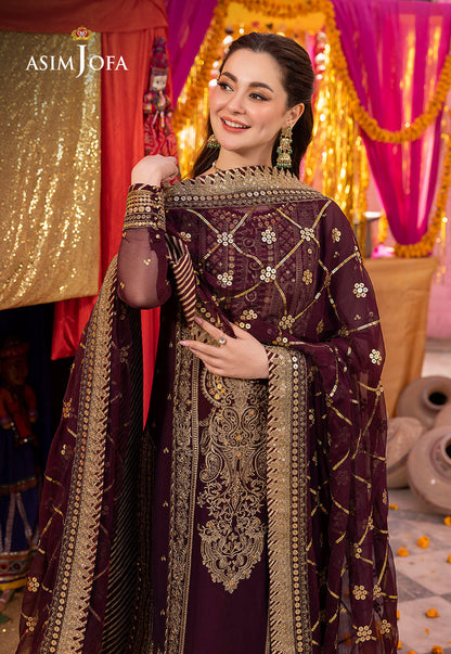 AJDAP-21 EMBROIDERED CHIFFON STITCHED 3 PCS