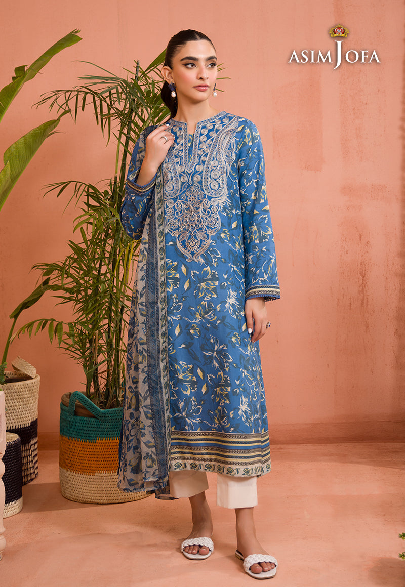 AJGR-06 EMBROIDERED COTTON SILK 2 PCS