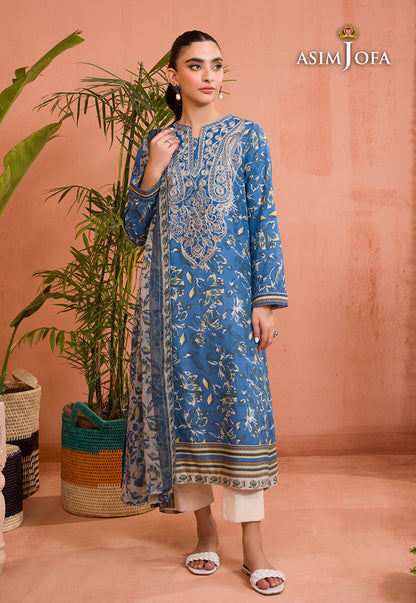 AJGR-06 EMBROIDERED COTTON SILK 2 PCS